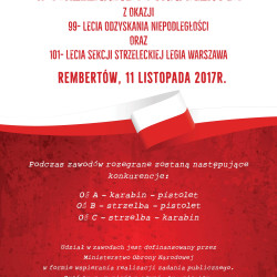 Zawody Strzeleckie w Strzelaniach Dynamicznych z okazji 99-lecia Odzyskania Niepodległości oraz 101-lecia Sekcji  Strzeleckiej Legia Warszawa