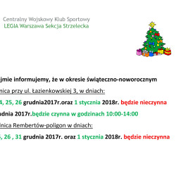 Okres świąteczno-noworoczny na naszych obiektach...