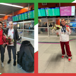 Odbiór medalistów z lotniska!